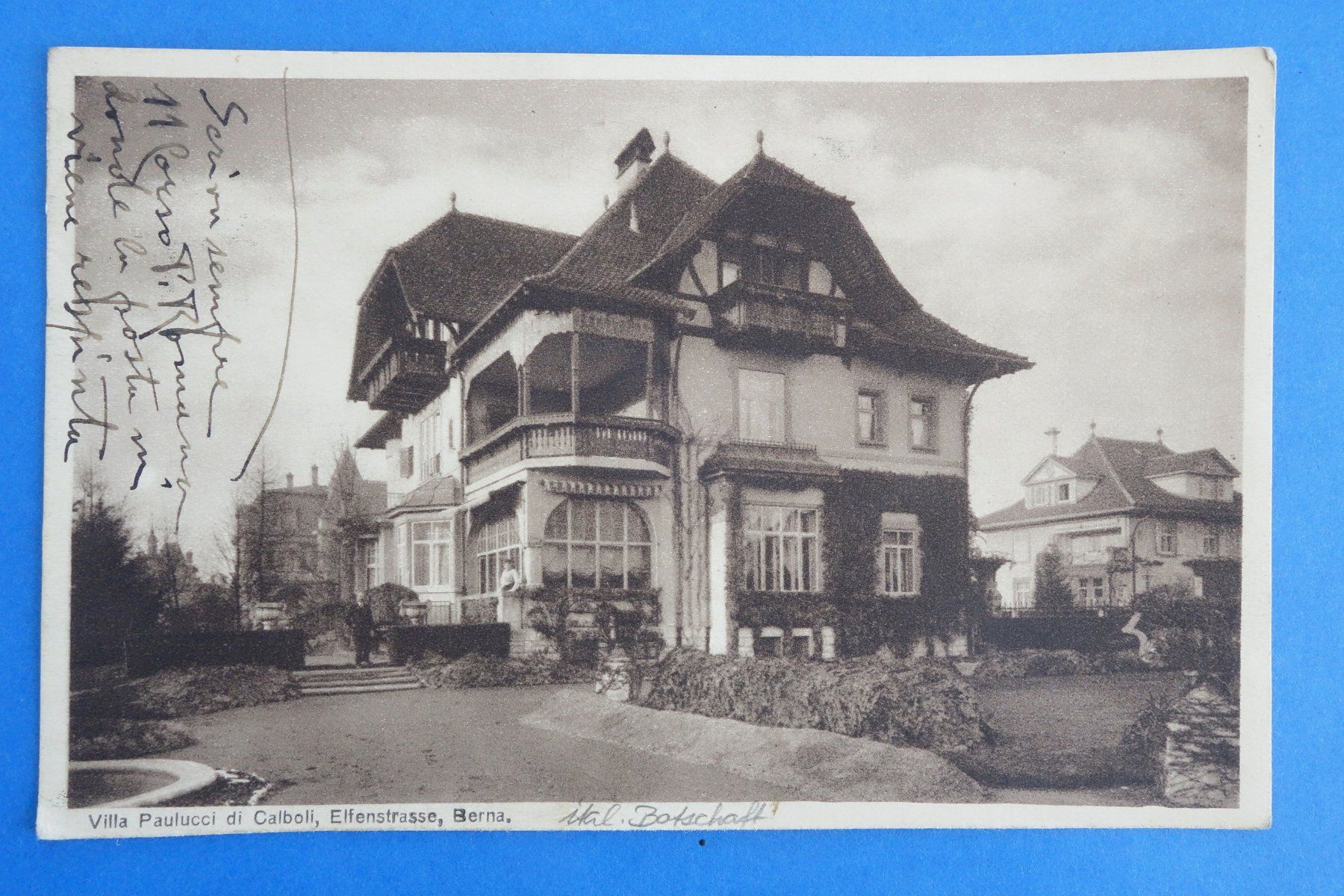 Cartoline postali: BERN - ELFENSTRASSE - Villa Paulucci - ital. Botschaft – Usato da Ibach venduto da Ibanto