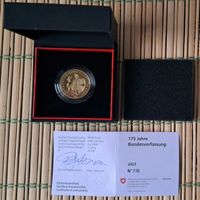 💥Goldmünze - «175 Jahre Bundesverfassung» Künstler sign💥