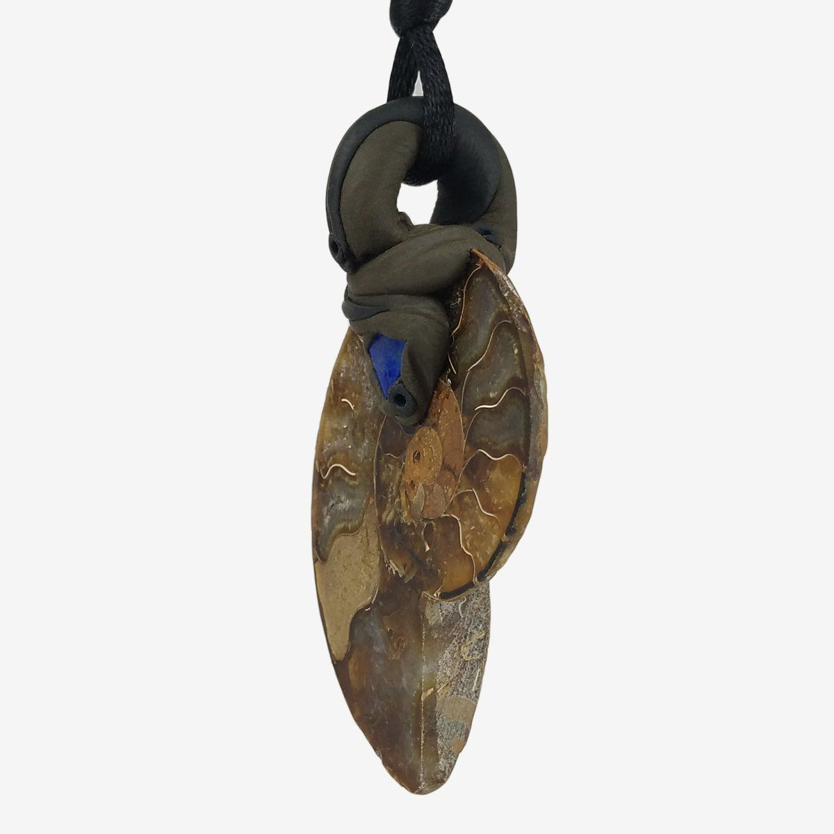 Minerali & Pietre curative: Ammonit Steinanhänger (Fossil) mit Lapislazuli – Nuovo e nell'imballaggio originale da Meilen venduto da BYRD-Design 1