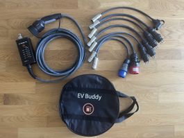 EV Buddy Pro Elektroauto-Ladekabel mit 7 Adapter