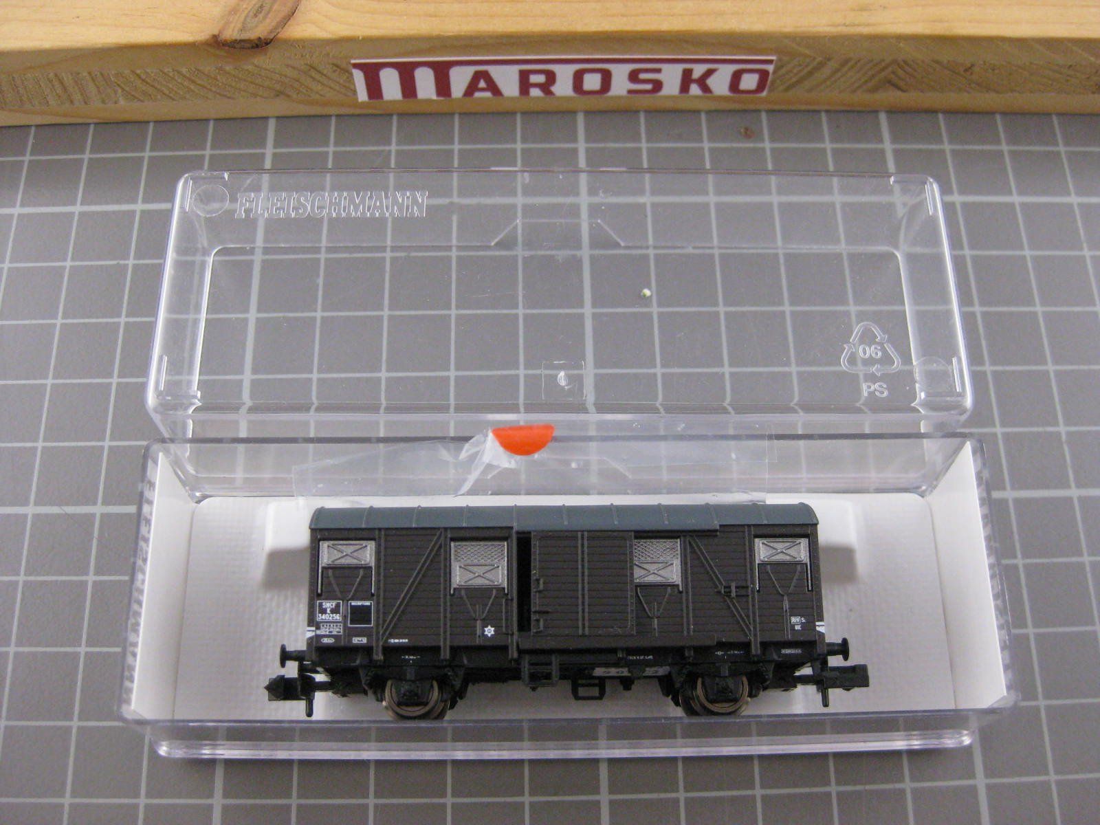 Fleischmann Modellini di ferrovie: Fleischmann SNCF Gs Güterwagen, mit OVP, mit KK, . – Usato da Malters venduto da Marosko 4