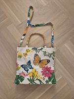 Frühlingshafte Handtasche mit Bambusgriff & Schmetterling 🦋