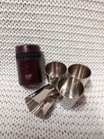 BraunBüffel Set 4x Schnapsbecher Ederstahl & Leder-Etui