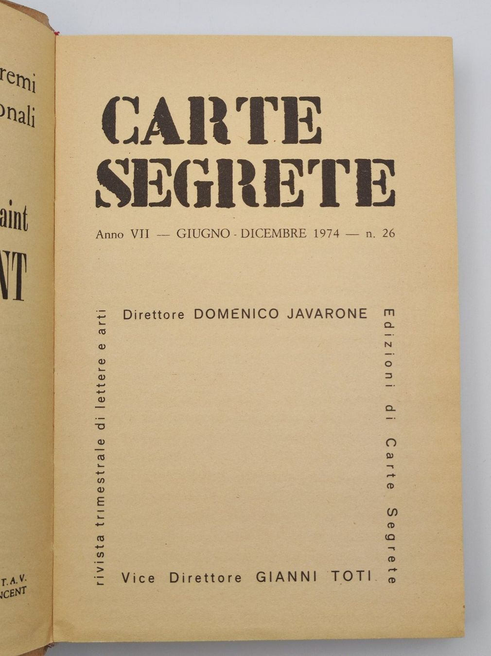 Bücher: ZEITSCHRIFTEN - CARTE SEGRETE – Gebraucht aus Goldach von Gaip 2