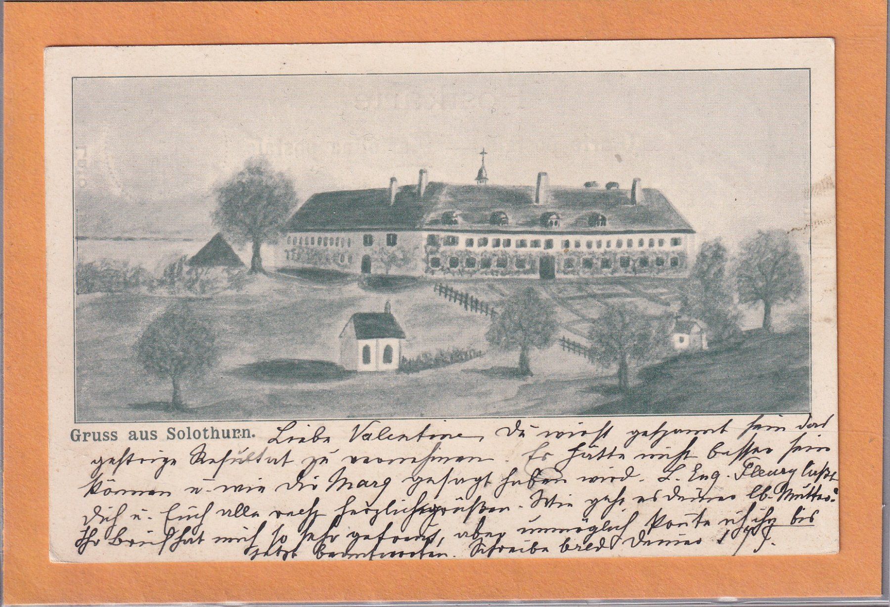 Ansichtskarten: Gruss aus Solothurn - 1903 – Gebraucht aus Orvin von Pyaeschli