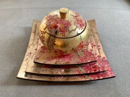 Vietnamese Lacquer Teller Set