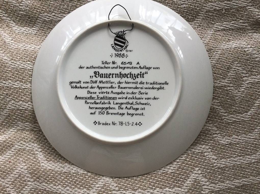 Assiettes: Sammlerteller Bauernhochzeit – D'occasion à Küttigen par Zorro1 1