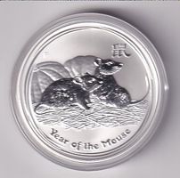 Australien Lunar II „Maus“ 2008 – 1 oz Silbermünze BU