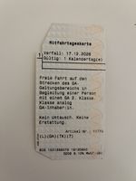 Mitfahr Tageskarte 17.12.2026 SBB 1 Kalendertag 2 Klasse