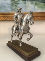 Masive Metal Figur Pferd mit Mann für Sammler