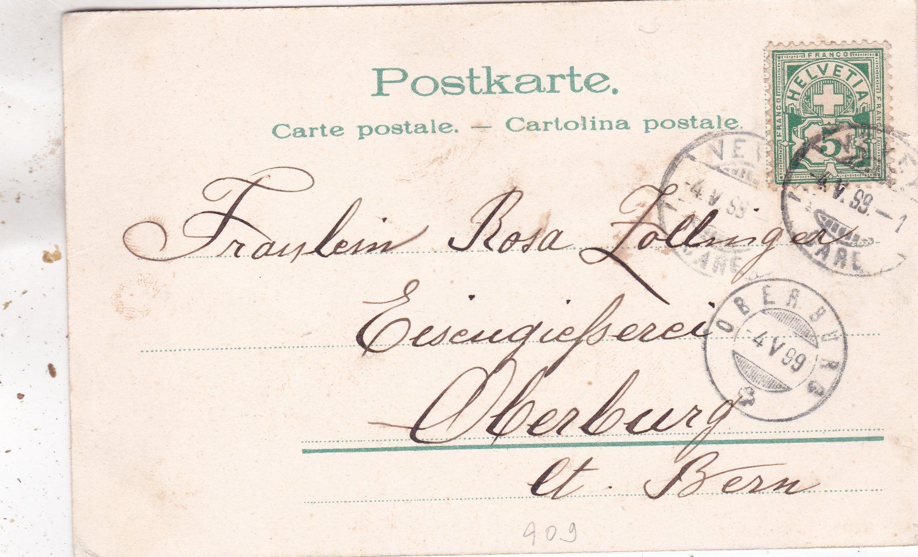Cartoline postali: Kitsch Königskind 1899 – Usato da Herisau venduto da Lisegrat2008 1