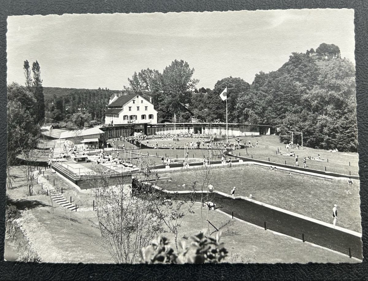 Cartoline postali: AK Lenzburg Schwimmbad  – Usato da Horw venduto da Tellbub