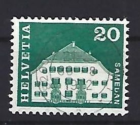 Tutti i francobolli: 1964 - Baudenkmäler -Planta-Haus – Usato da Schaffhausen venduto da poststamp