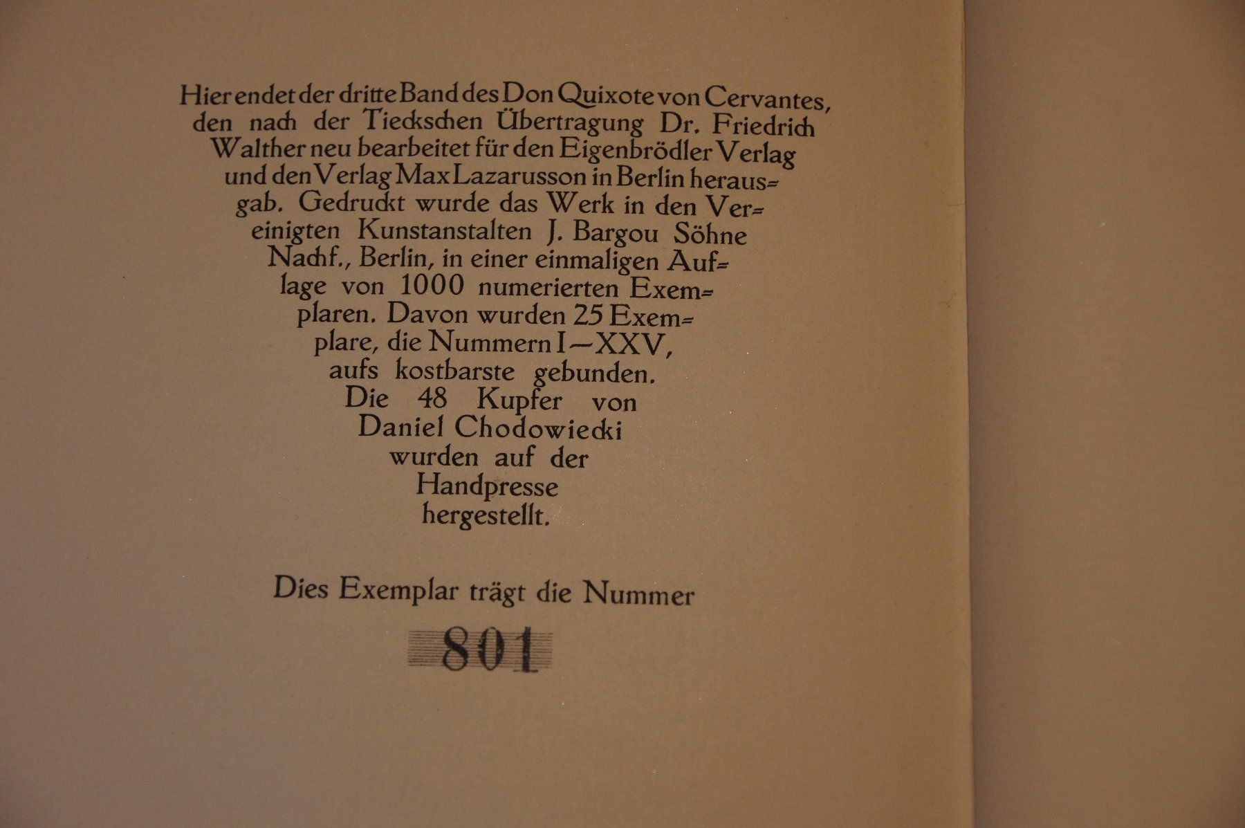 Libri: Cervantes Don Quixote Eigenbrödler Verlag ca 1920 in 4 Bd. – Usato da Zürich venduto da wilden 2