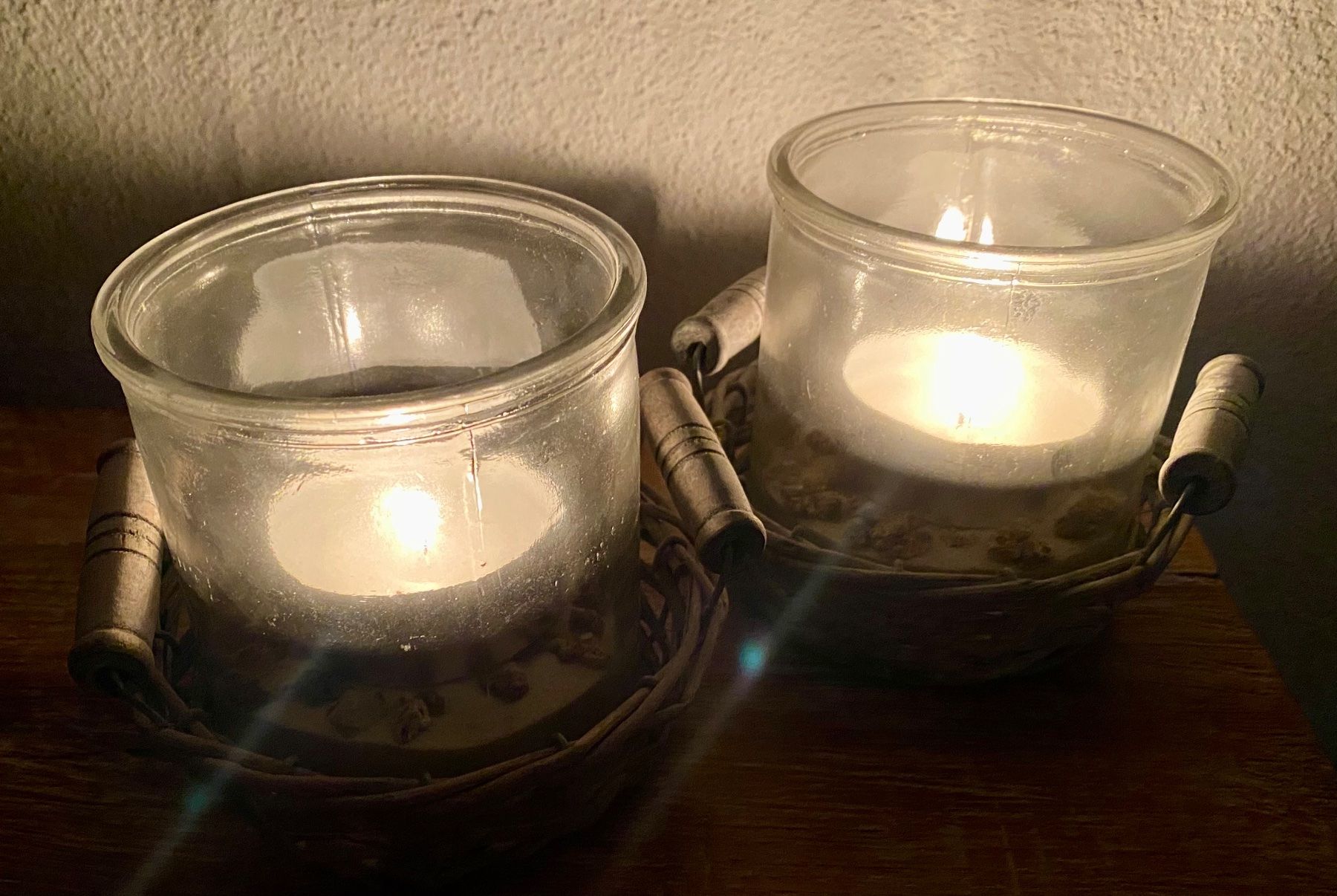Portacandele: 2 Windlichter, Glas – Usato da Reichenburg venduto da Noxima 1