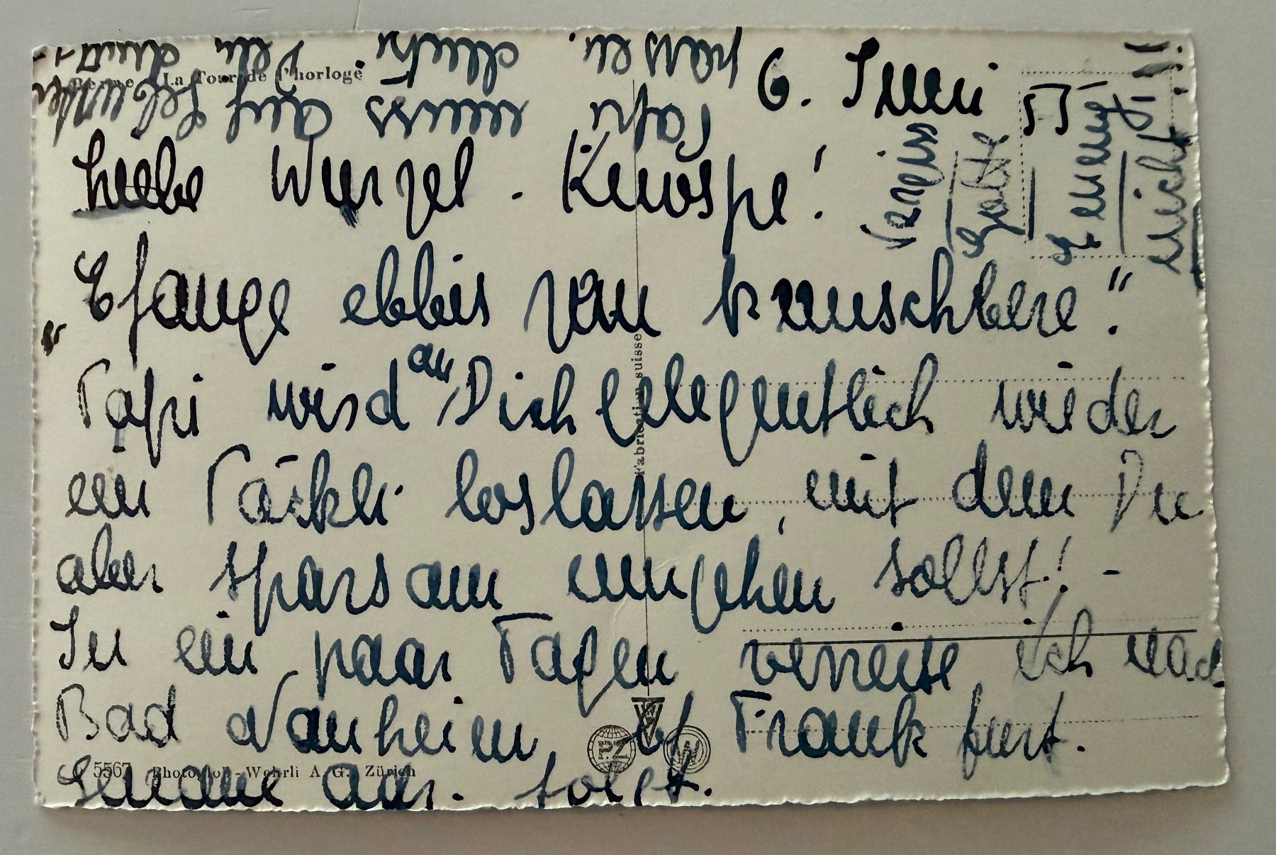 Cartoline postali: Ansichtskarte: Bern - Zeitglockenturm mit Zähringerbrunnen – Usato da Ostermundigen venduto da airline-trolley 1