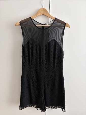 Sandro Jumpsuit schwarz mit Spitze Grösse 3 guter Zustand
