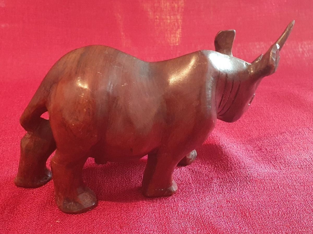 Statuette: Vintage Holz-Nashorn handgeschnitzt – Schöne Dekoration – Usato da Abtwil AG venduto da MaVo.0710 4
