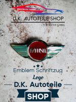 Mini Schriftzug Aufkleber Emblem Logo Metall NEU Chrom/Rot