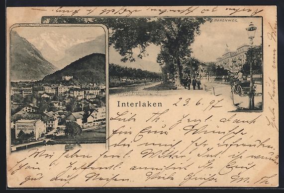 Cartoline postali: Interlaken, Höhenweg und Teilansicht au – Usato da Berlin venduto da bartko-reher