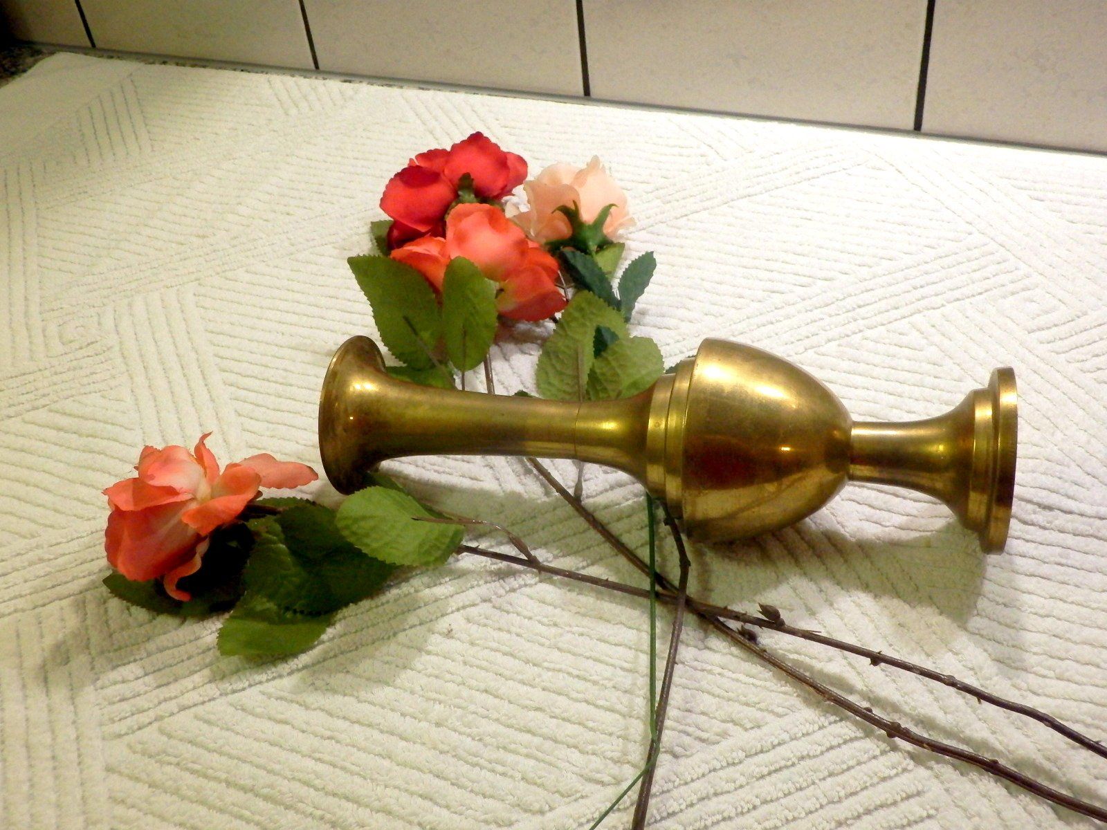 Vasen & Gefässe: Vase, Balusterform, Messing, gebraucht, 27cm hoch – Gebraucht aus Ueberstorf von dinbau 5