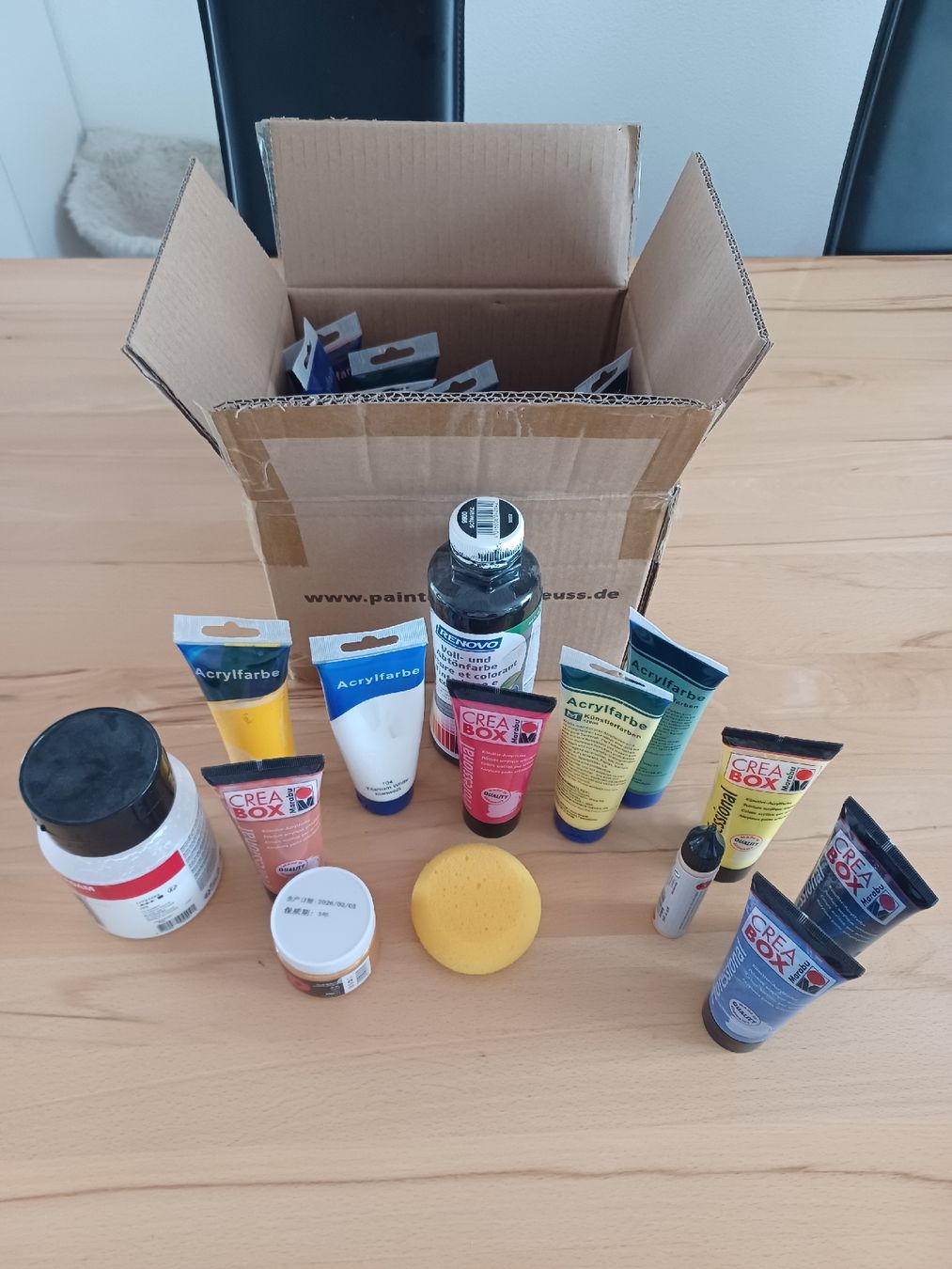 Colori: Acrylfarben Set Crea Box diverse Farben – Usato da Zell LU venduto da sunrise02