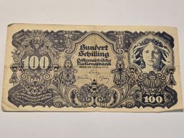 Österreichische Hundert Schilling Banknote, 1945, Rarität!