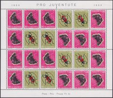 1953, JOZ41 (PJ-Kehrdruckbogen) postfrisch **, Kat: 550.-