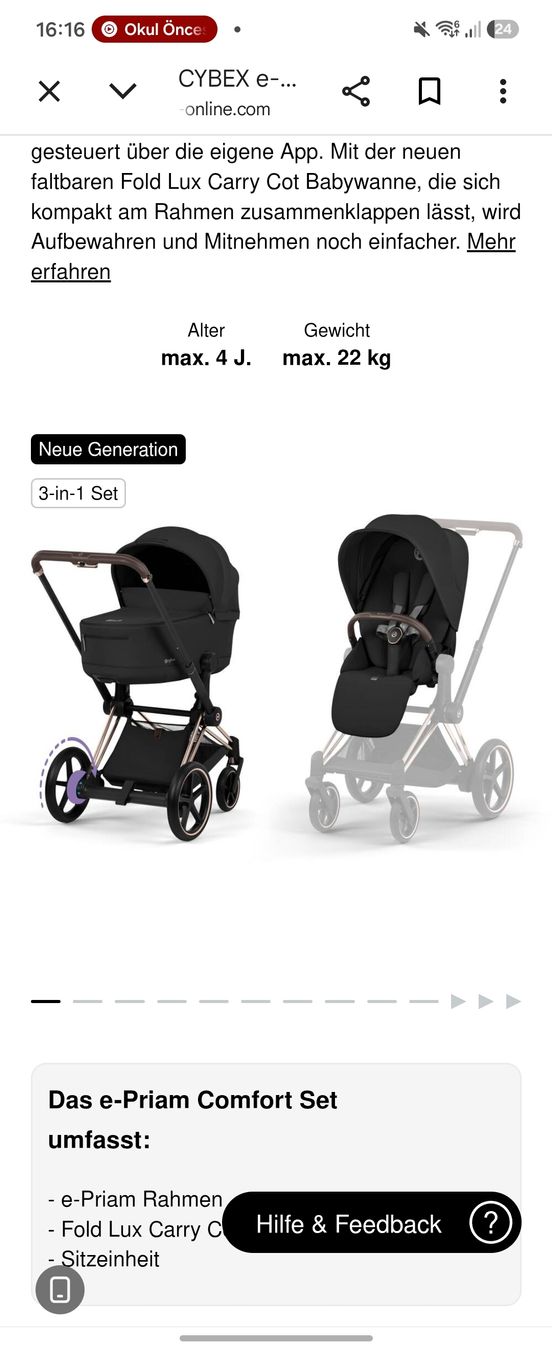 Cybex Carrozzine: ePriam Cybex Kinderwagen Set – Usato da Allschwil venduto da Coco_94 1