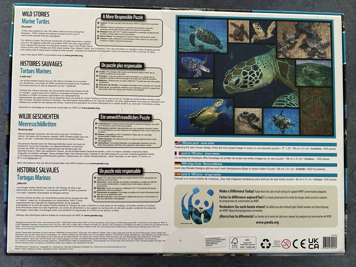 Puzzle: Superpreis 1000 Teile Puzzle WWF/ 3Stück – Nuovo (secondo la descrizione) da Weggis venduto da Me_Mi 4