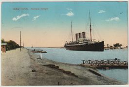 Ak Schiff im Suez Kanal, Kantara, Aegypten, 1920