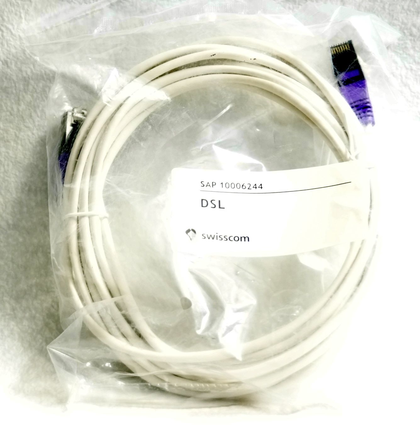 Swisscom Cavi: SWISSCOM DSL Kabel - SAP ID 10006244 – Nuovo e nell'imballaggio originale da Winterthur venduto da Sawomiju