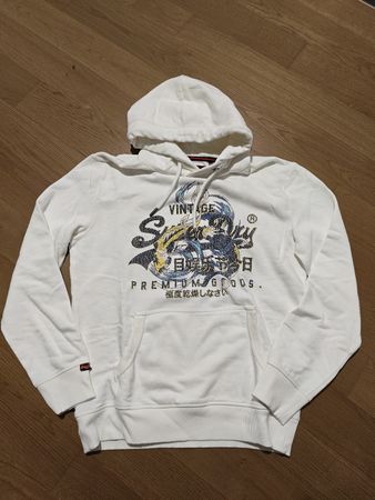 Superdry Hoodie weiss mit Print Motiv Grösse M top Zustand 