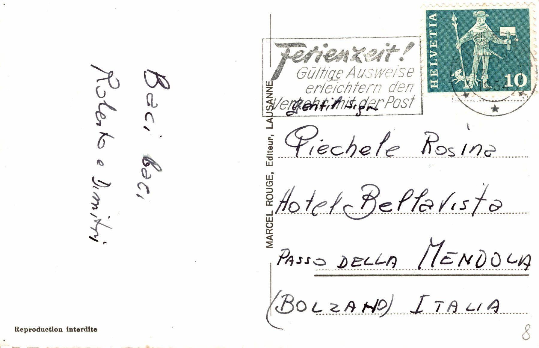 Cartoline postali: Zermatt. Hotel Pollux, Pferdekutsche – Usato da Bronschhofen venduto da Astore 1
