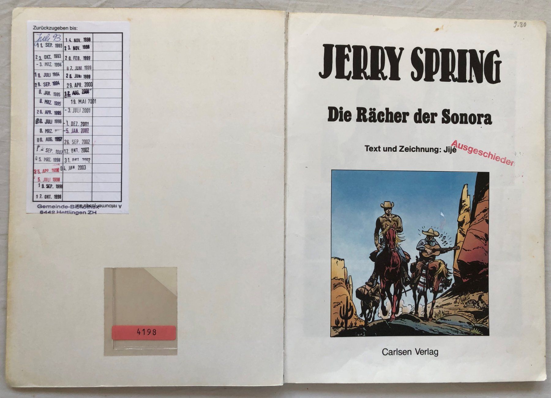 Fumetti: JERRY SPRING - Band 2 - Die Rächer der Sonora – Usato da Schaffhausen venduto da durruti 1