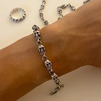 Original Handmade "SILVER 2 STEEL" Totenkopf Skull Armband