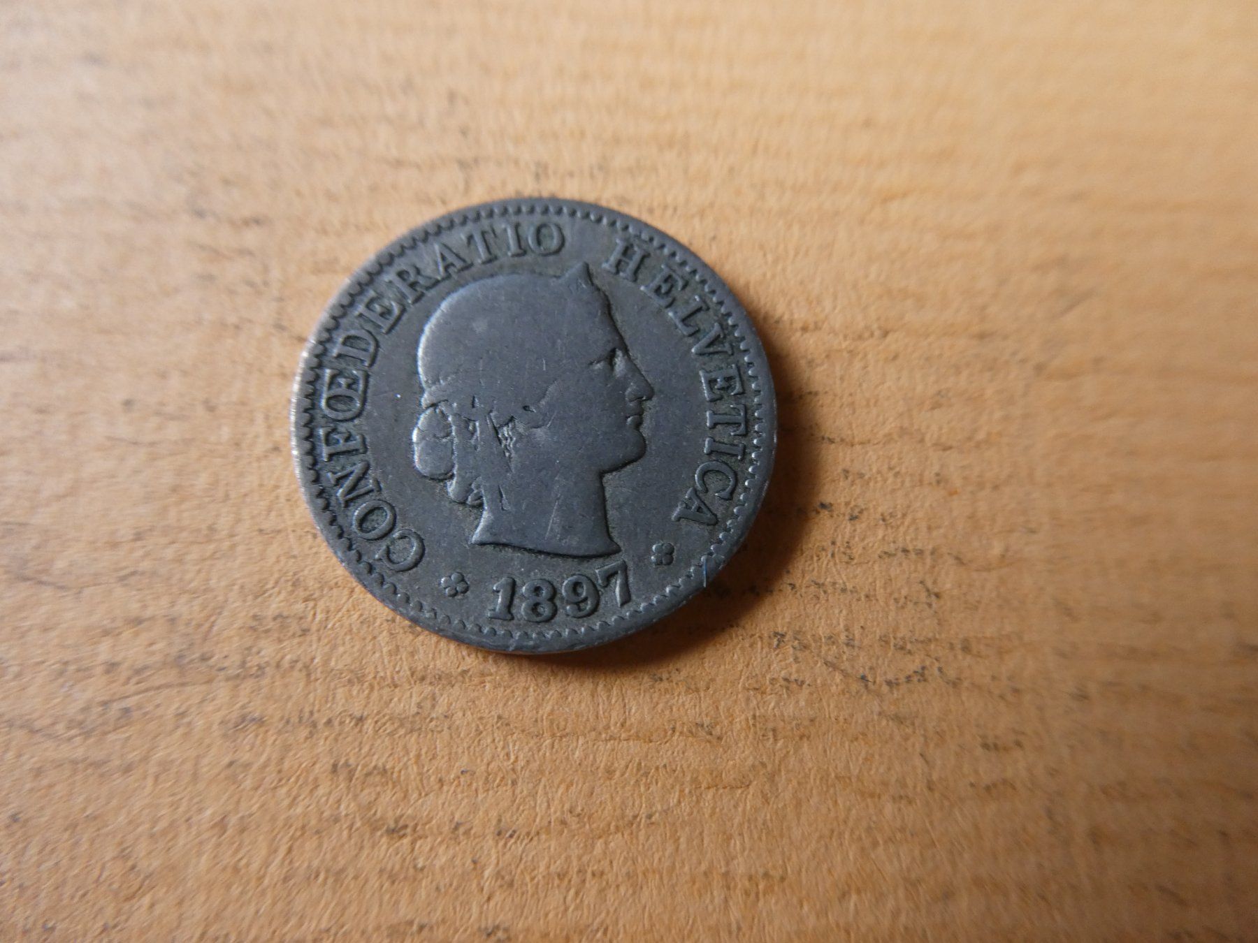 Alle Münzen: Schweiz 1897, 5 Rappen – Gebraucht aus Hinterforst von Rohusri