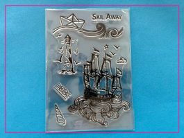 Maritime Motive Schiff usw- Silikonstempel 11 x 16cm