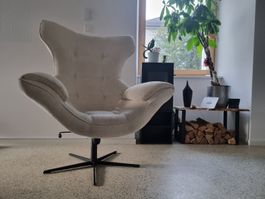 Fauteuil design pivotant en tissu très doux