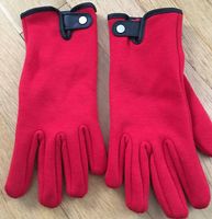 Damen rote Handschuhe mit Leder Applikationen