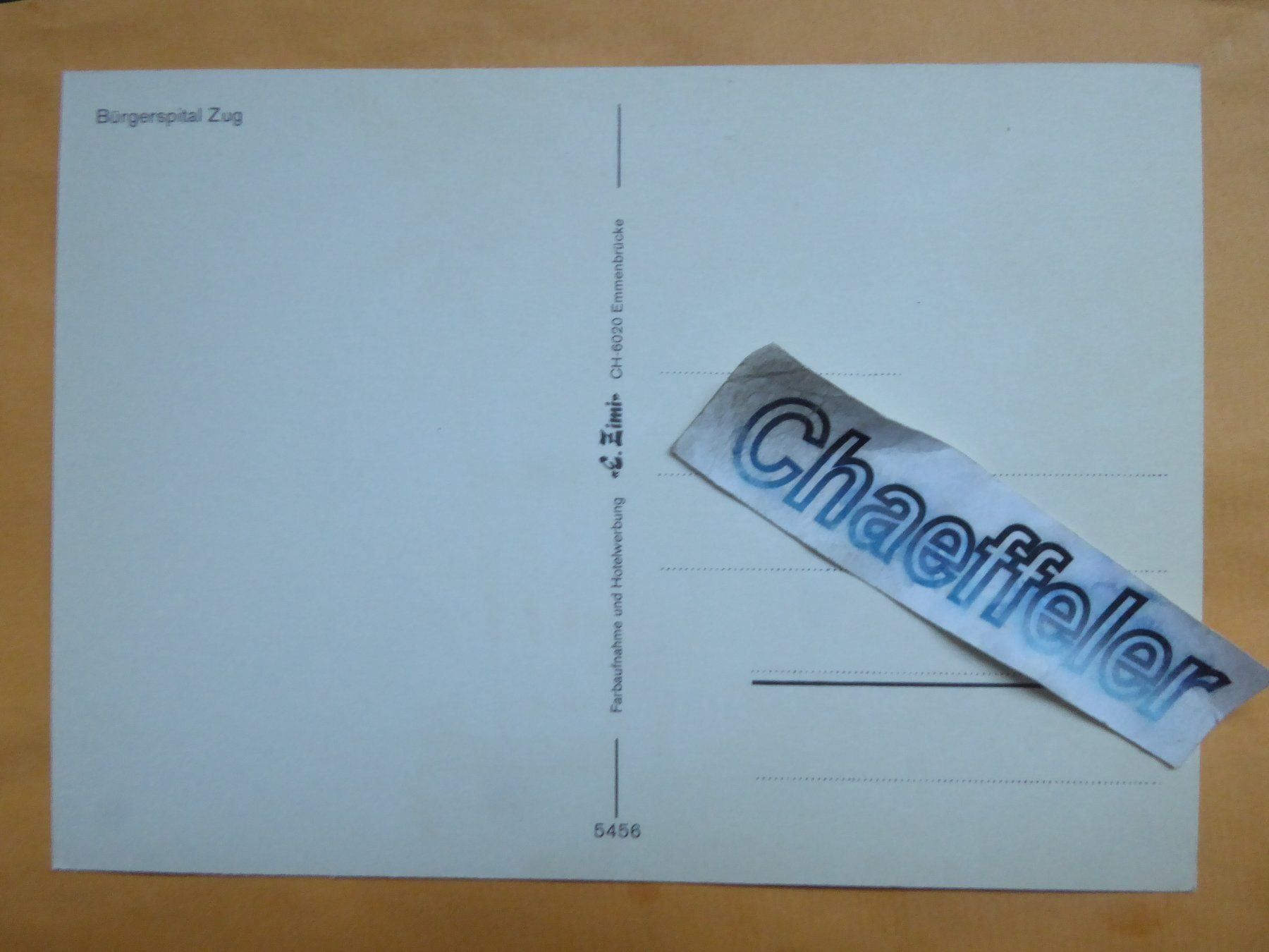 Cartoline postali: Bürgerspital Zug – Usato da Zürich venduto da Chaeffeler 1