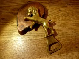 Flaschenöffner antiker Löwe Messing Länge 13 cm