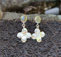 Silber-Ohrhänger Fliederblüte mit Labradorit