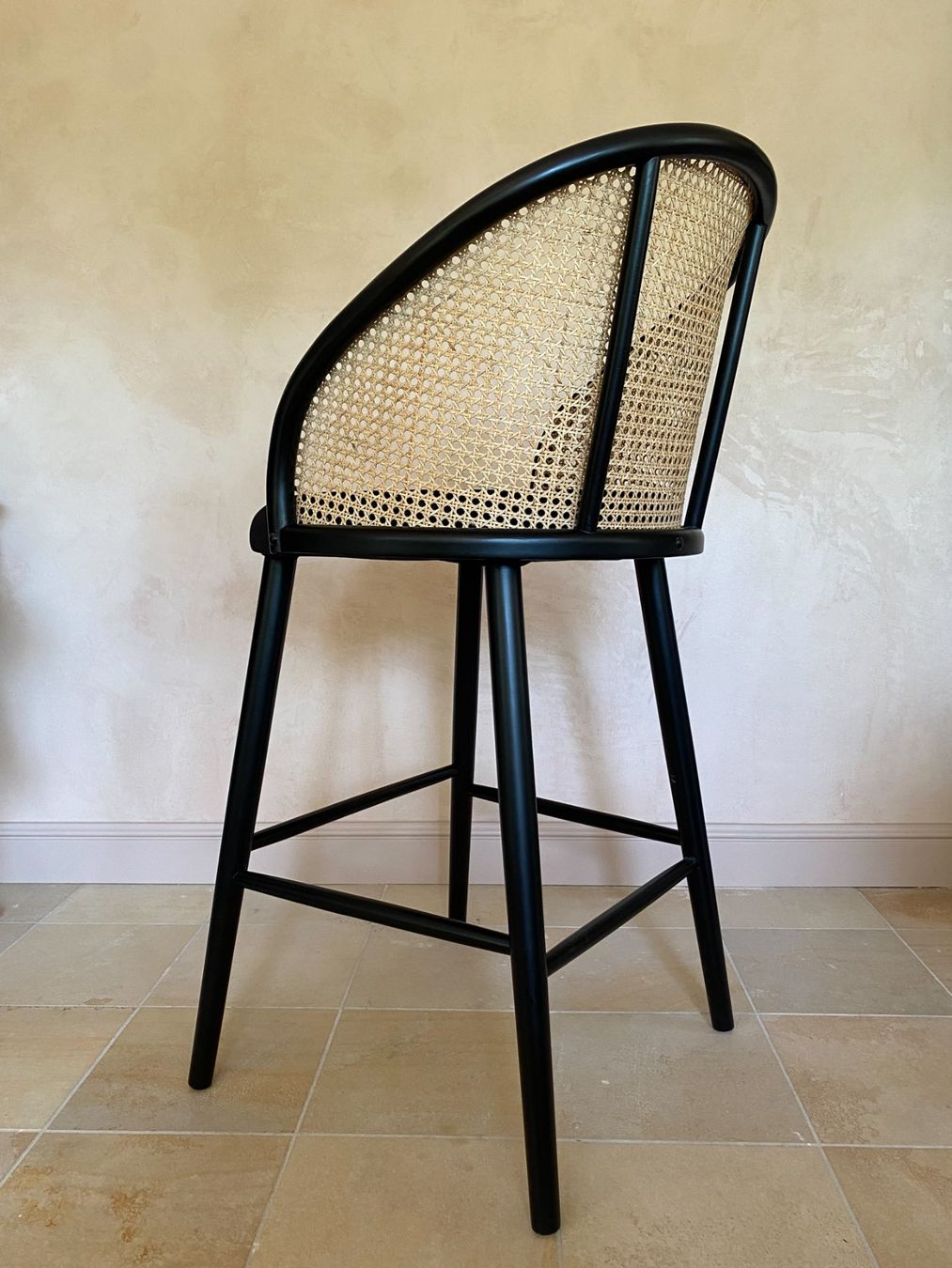 Maisons du monde Sgabelli: Edles Barhocker 2-er Set mit Samtsitz und Rattangeflecht – Nuovo (secondo la descrizione) da Winterthur venduto da hey_smile 3