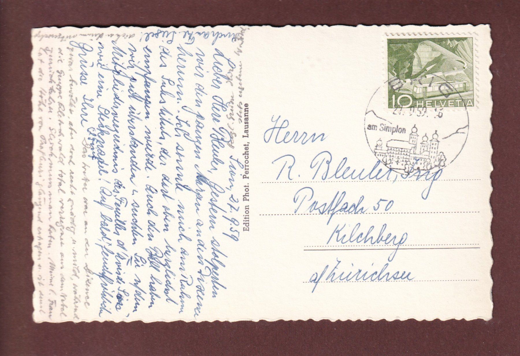 Cartes postales: SION - Valère - 1959 – D'occasion à Pully par nicecards-shop 1