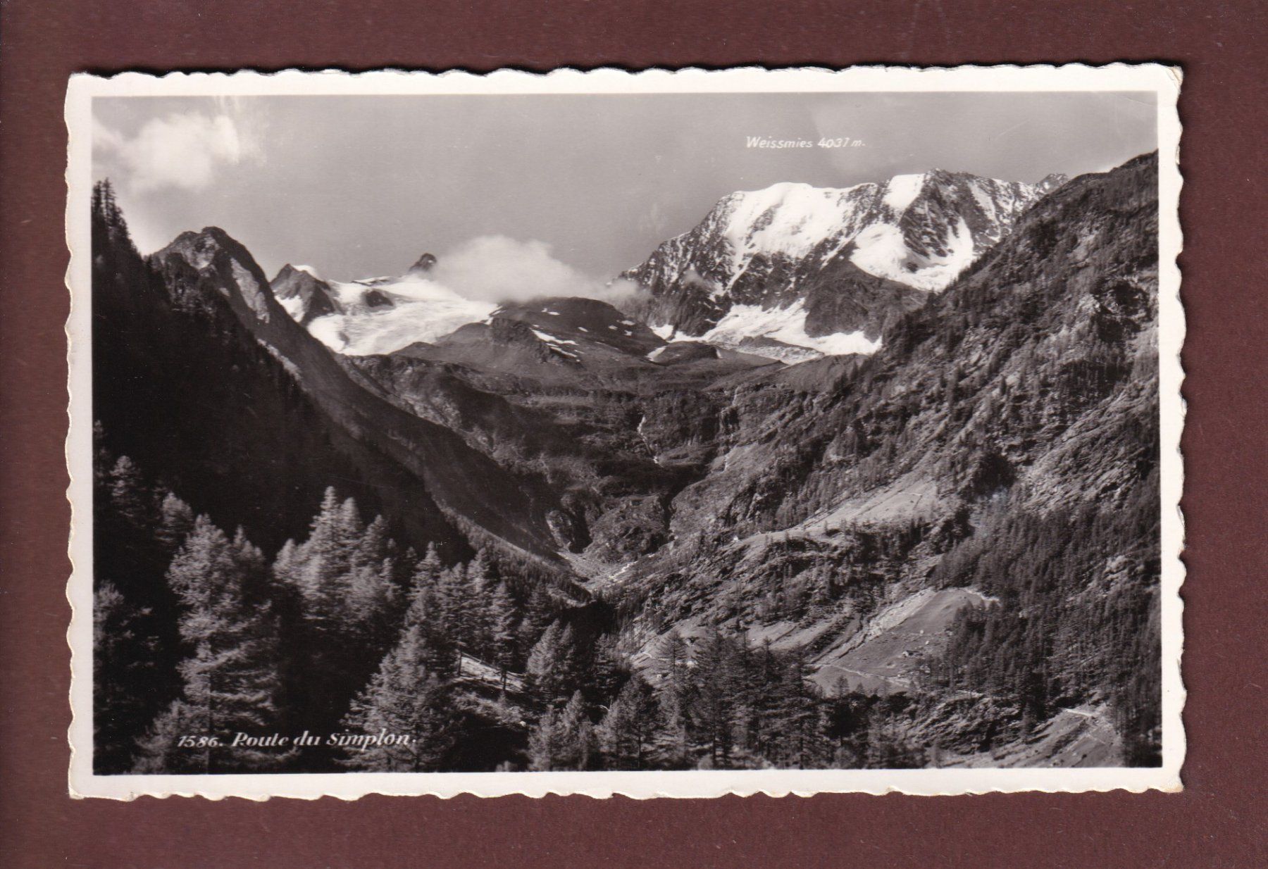 Cartoline postali: Route du SIMPLON - Weissmies - 1963 – Usato da Pully venduto da nicecards