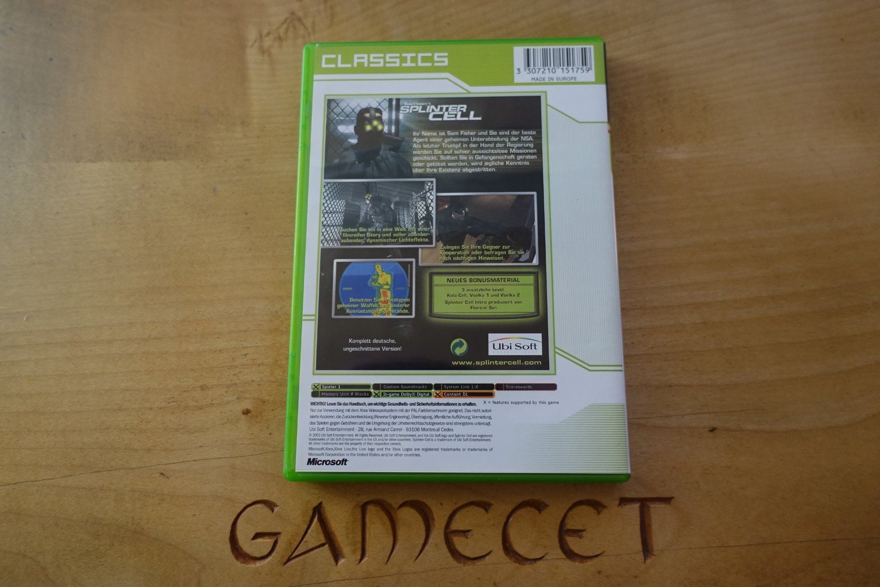 Microsoft Giochi: Tom Clancy's Splinter Cell (Classics) – Usato da Steinach venduto da Gamecet 2
