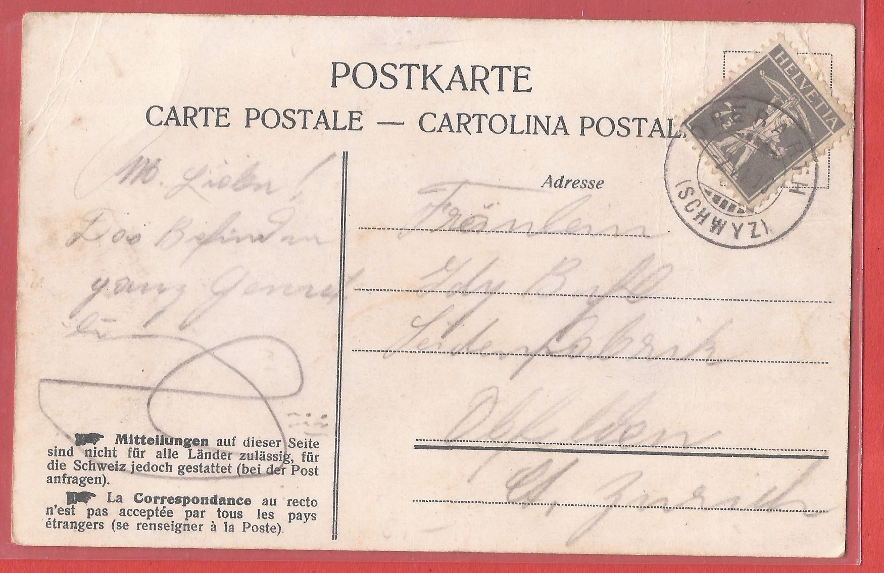 Cartoline postali: Gruss vom Rigi - Litho - 1919 gestempelt – Usato da Fislisbach venduto da Porano 1