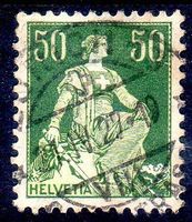 HELVETIA MIT SCHWERT 50 RP GESTEMPELT 21.IV.27   -83