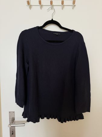 Damen Pullover Opus dunkelblau mit Rüschen Grösse 42